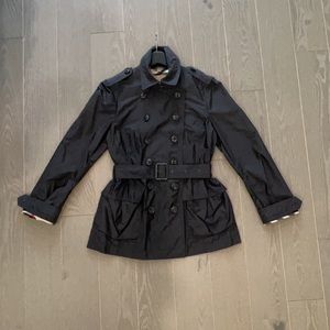 Burberry Brit Women’s Belted Utility Coat – Black, Size US 6